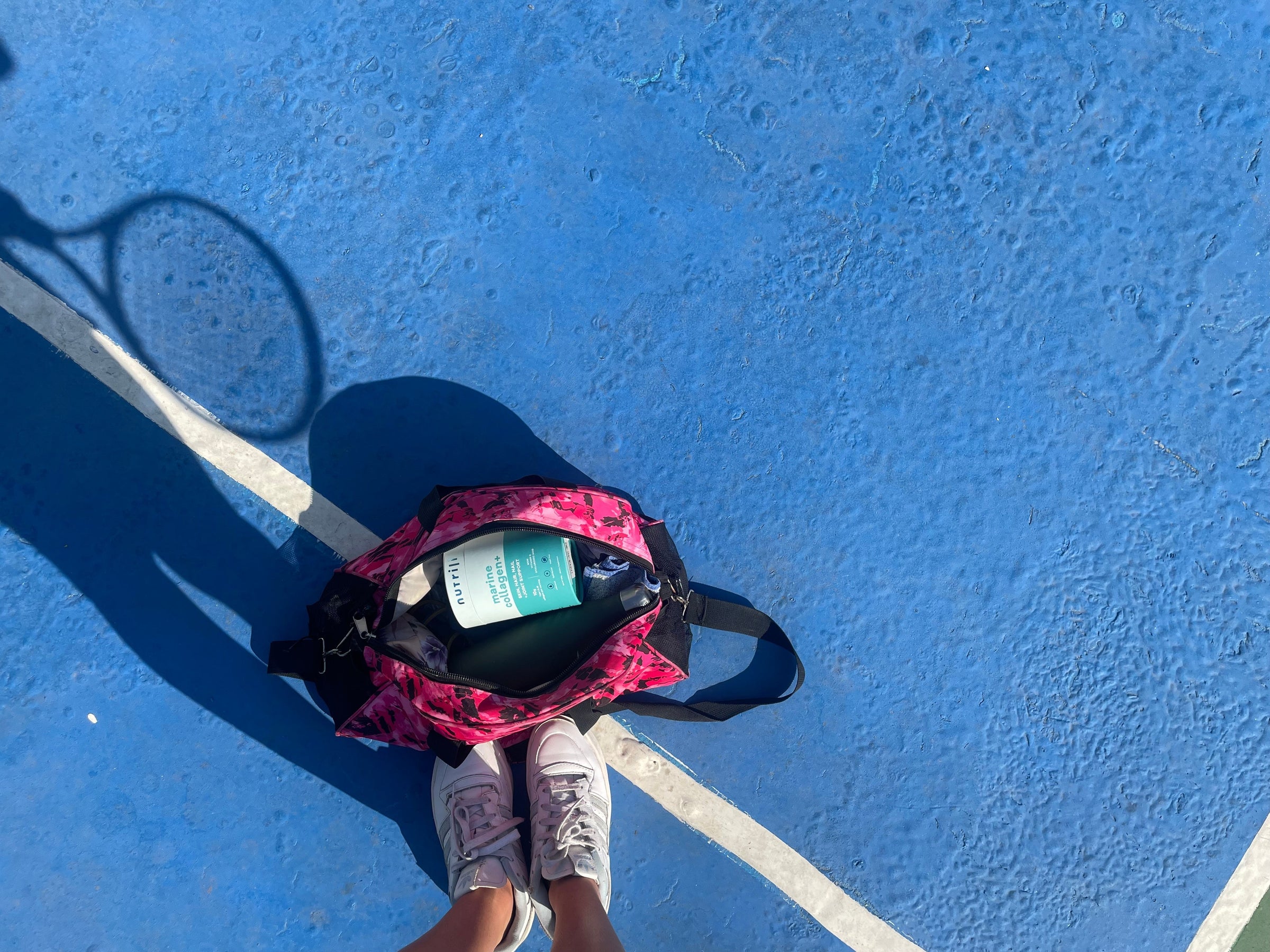 Marine collagen powder jar with scoop