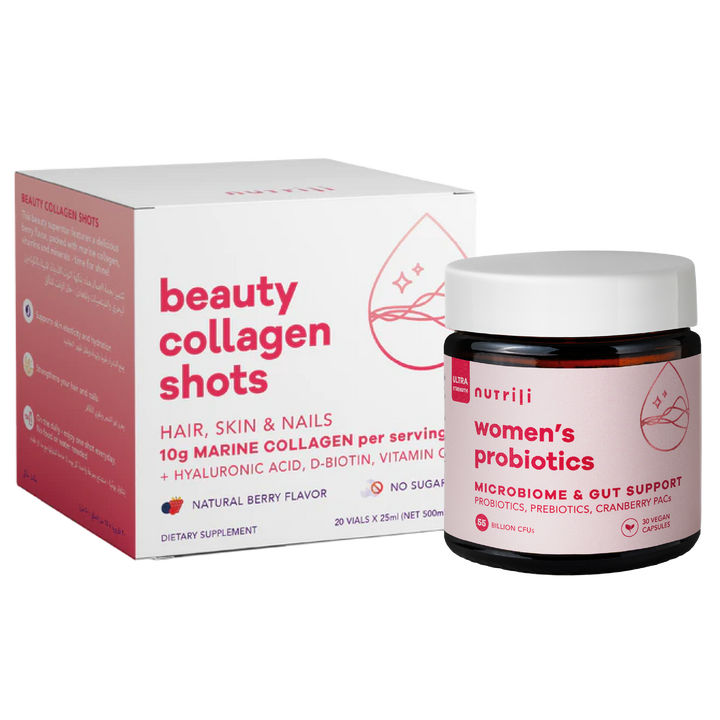 For Her Bundle powerful probiotics and collagen for hair, skin, and nails
