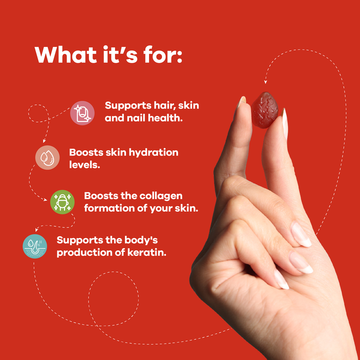Sugar-free vitamin gummies for healthy hair and nails