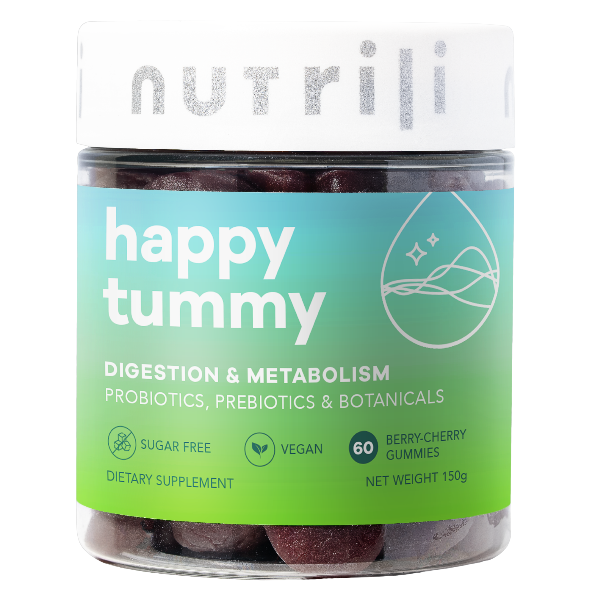 Hair and nails gummies with gut health benefits