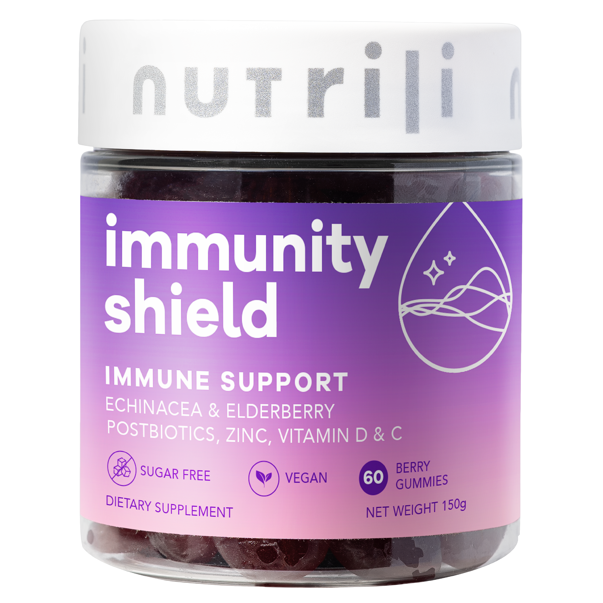 Immunity Shield vitamin gummies bottle front view