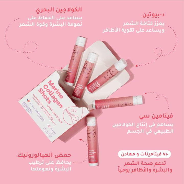 Pink skincare product set with text on a pink background